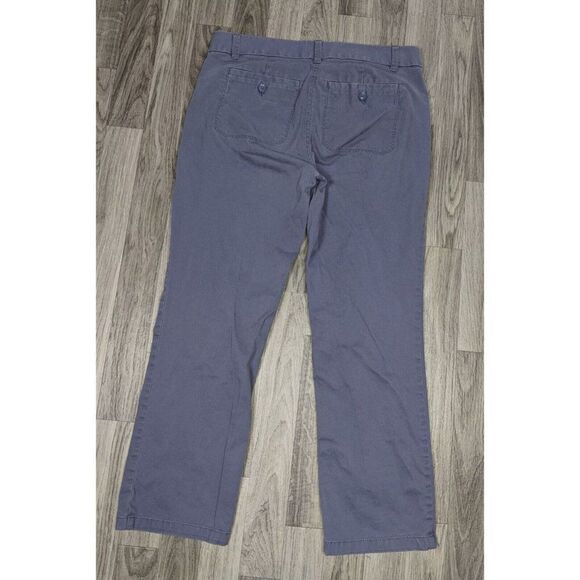 (3/$35) Ann Taylor Loft Pockets Slate Grey Blue Straight Leg Cropped Pants - Picture 2 of 10